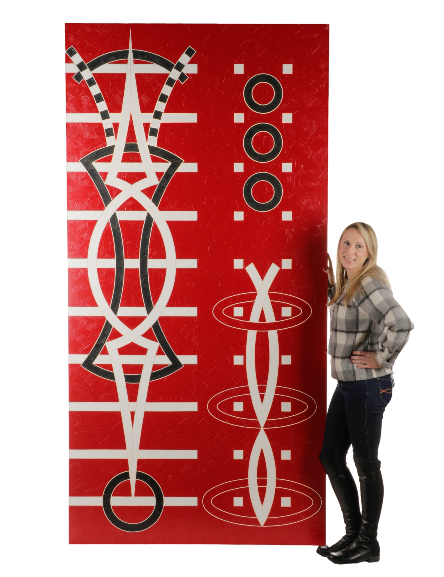 Artwork by Valerie Jaudon, Valerie Jaudon, "Elevation"-1989, Oil on Canvas, Made of Oil on Canvas