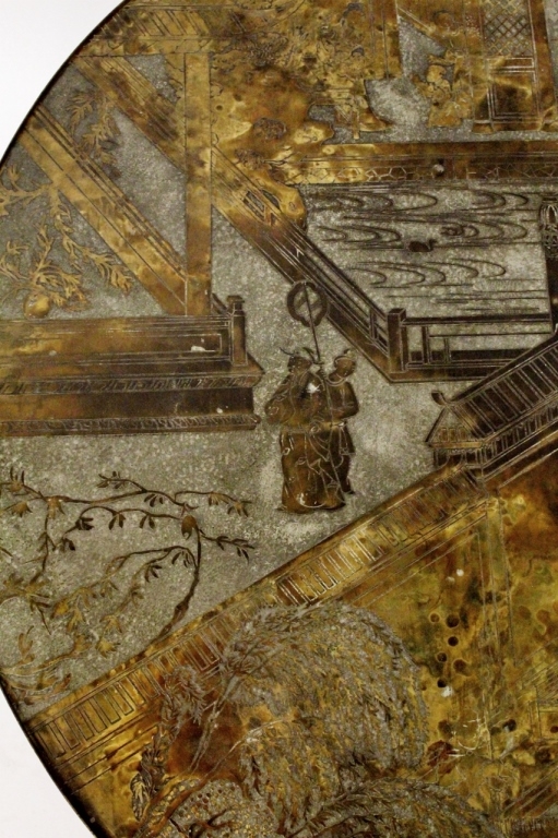 Artwork by Philip LaVerne, LaVerne Bronze Round "Chan" Coffee Table, Made of patinated bronze metal