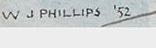 Walter Joseph Phillips signature on Watercolour, 1952.