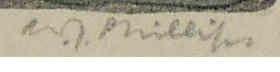 Walter Joseph Phillips signature on colour woodcut on paper, 1925.