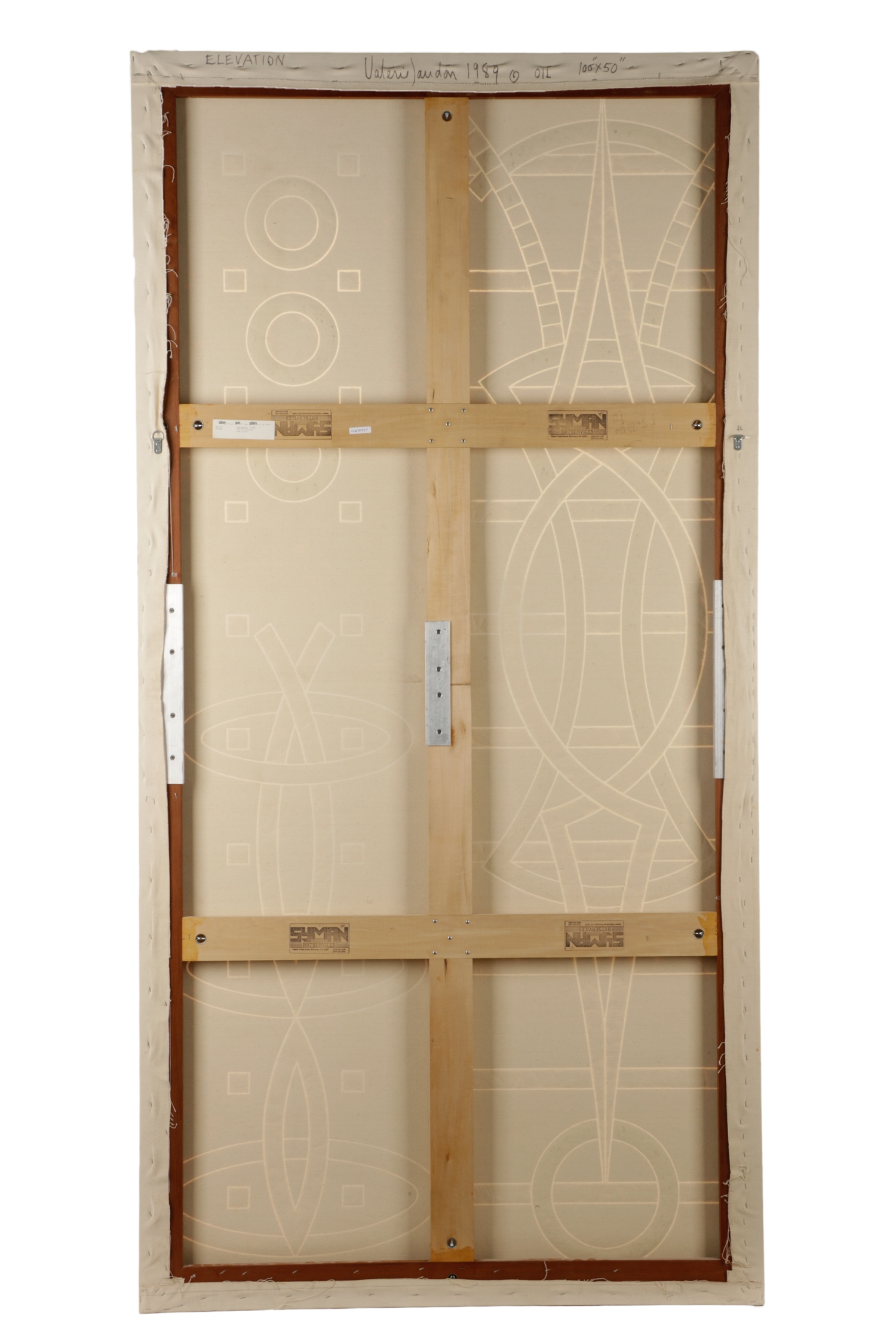 Artwork by Valerie Jaudon, Valerie Jaudon, "Elevation"-1989, Oil on Canvas, Made of Oil on Canvas