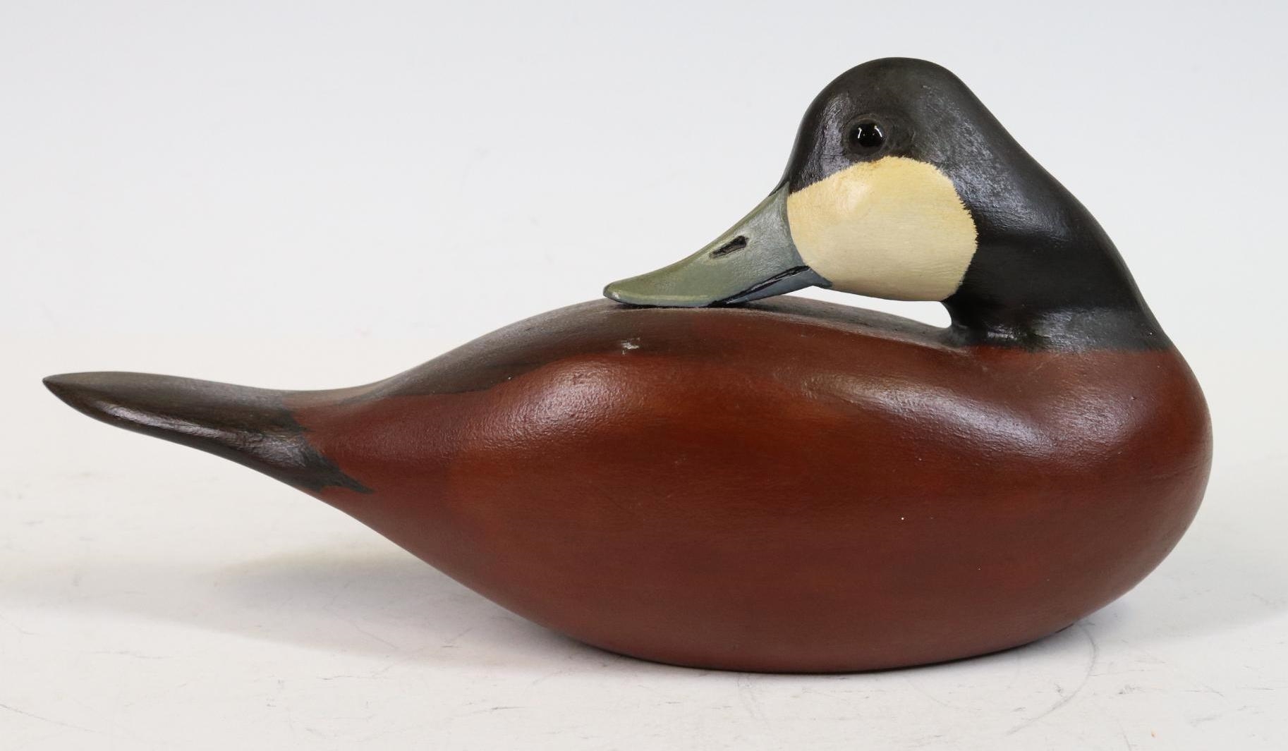 Don Keller | Ruddy preening male, painted wood duck decoy | MutualArt