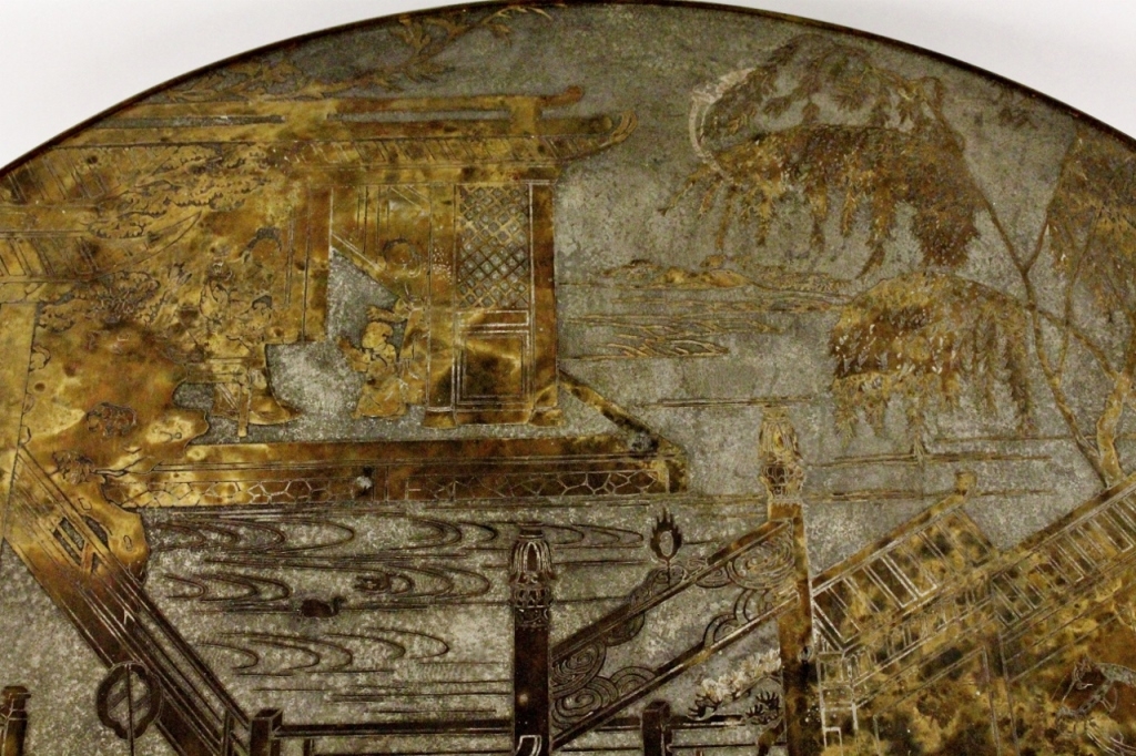 Artwork by Philip LaVerne, LaVerne Bronze Round "Chan" Coffee Table, Made of patinated bronze metal