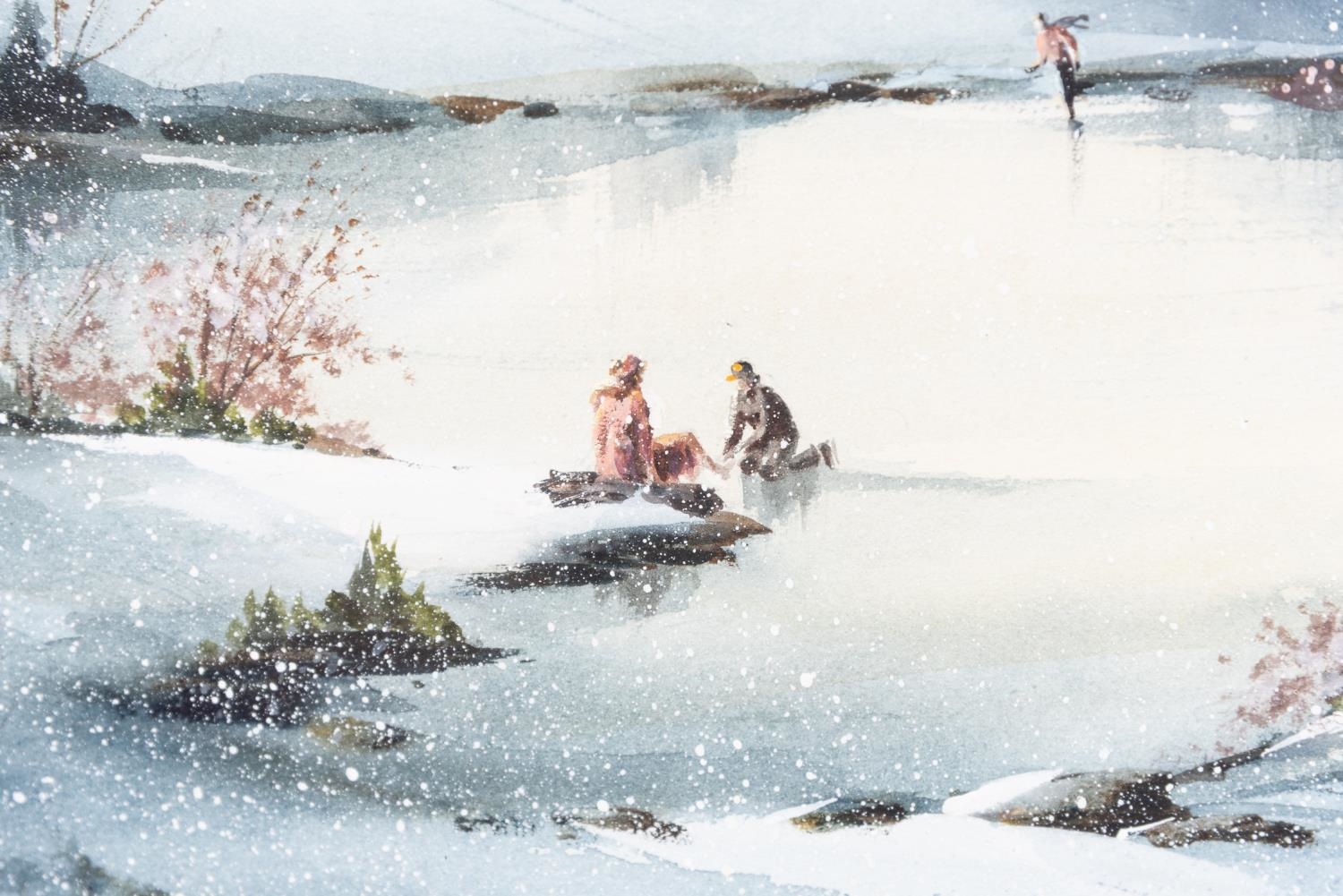 Bjorkland Bjorkland, 2 Watercolors, Winter Scenes