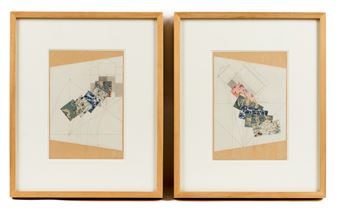 Pair, James Garret Faulkner Collage Works, Signed - James Faulkner