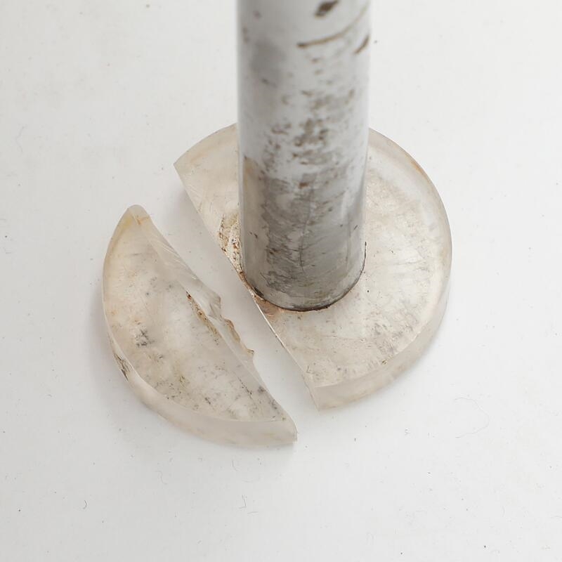 Artwork by Jacques Brule, A three seater sofa upholstered with cognac coloured leather, Made of coloured leather, chromed and black lacquered steel