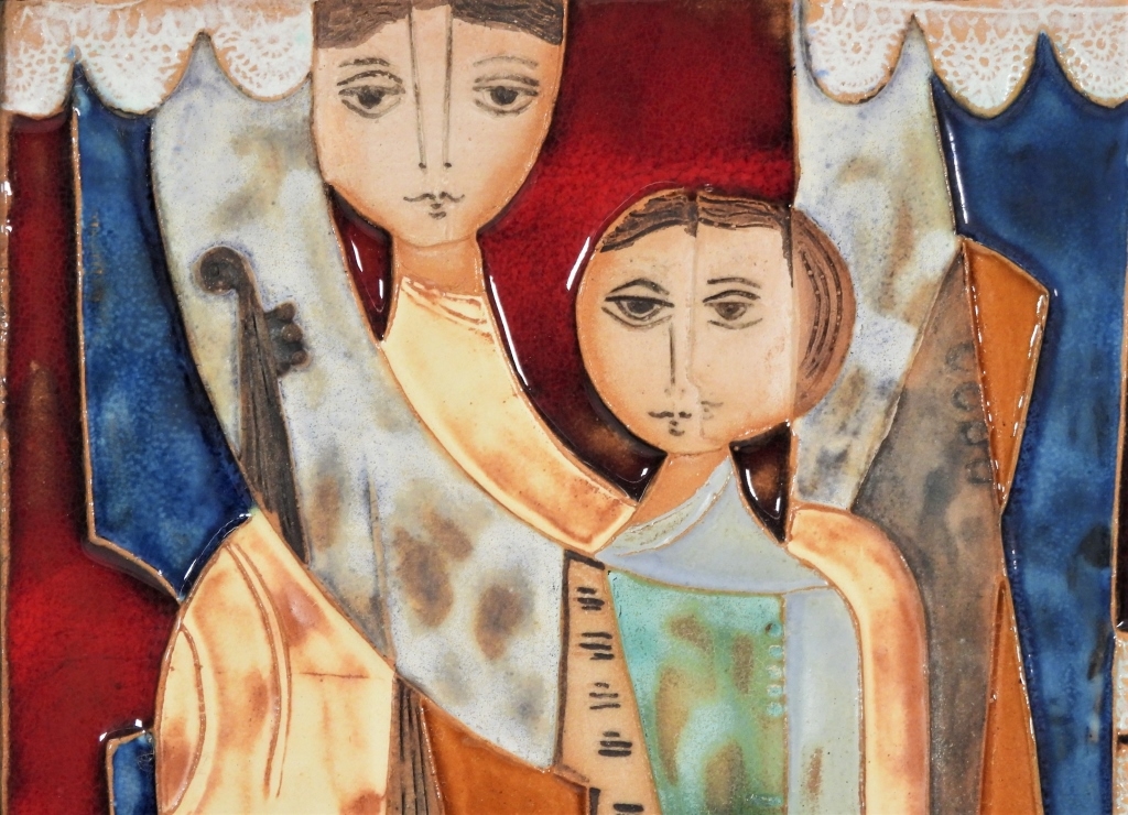 Artwork by Ruth Faktorowicz, 2PC Ruth Faktor MCM Ceramic Plaques, Made of Ceramic