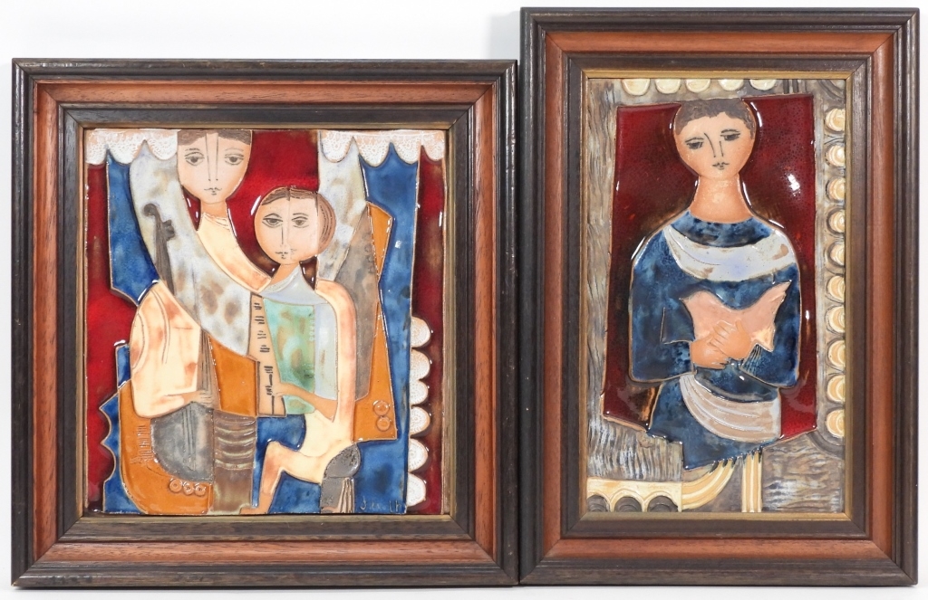 Artwork by Ruth Faktorowicz, 2PC Ruth Faktor MCM Ceramic Plaques, Made of Ceramic