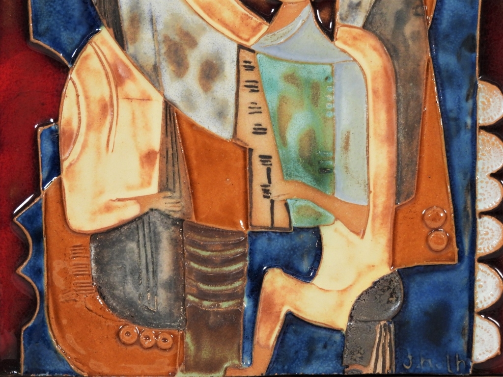 Artwork by Ruth Faktorowicz, 2PC Ruth Faktor MCM Ceramic Plaques, Made of Ceramic