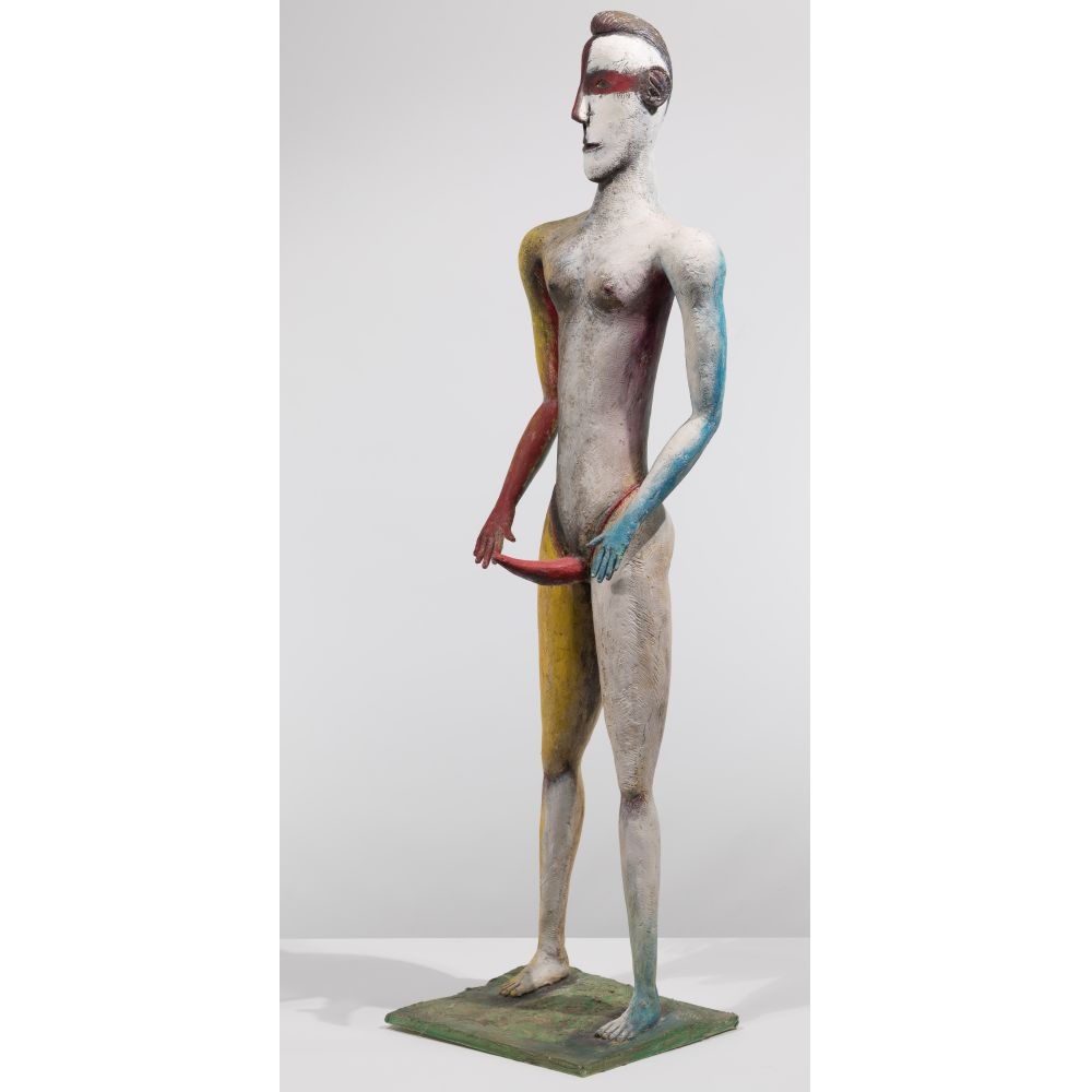 Artwork by Eugene Jardin, Warrior with Codpiece, Made of Epoxy Sculpture
