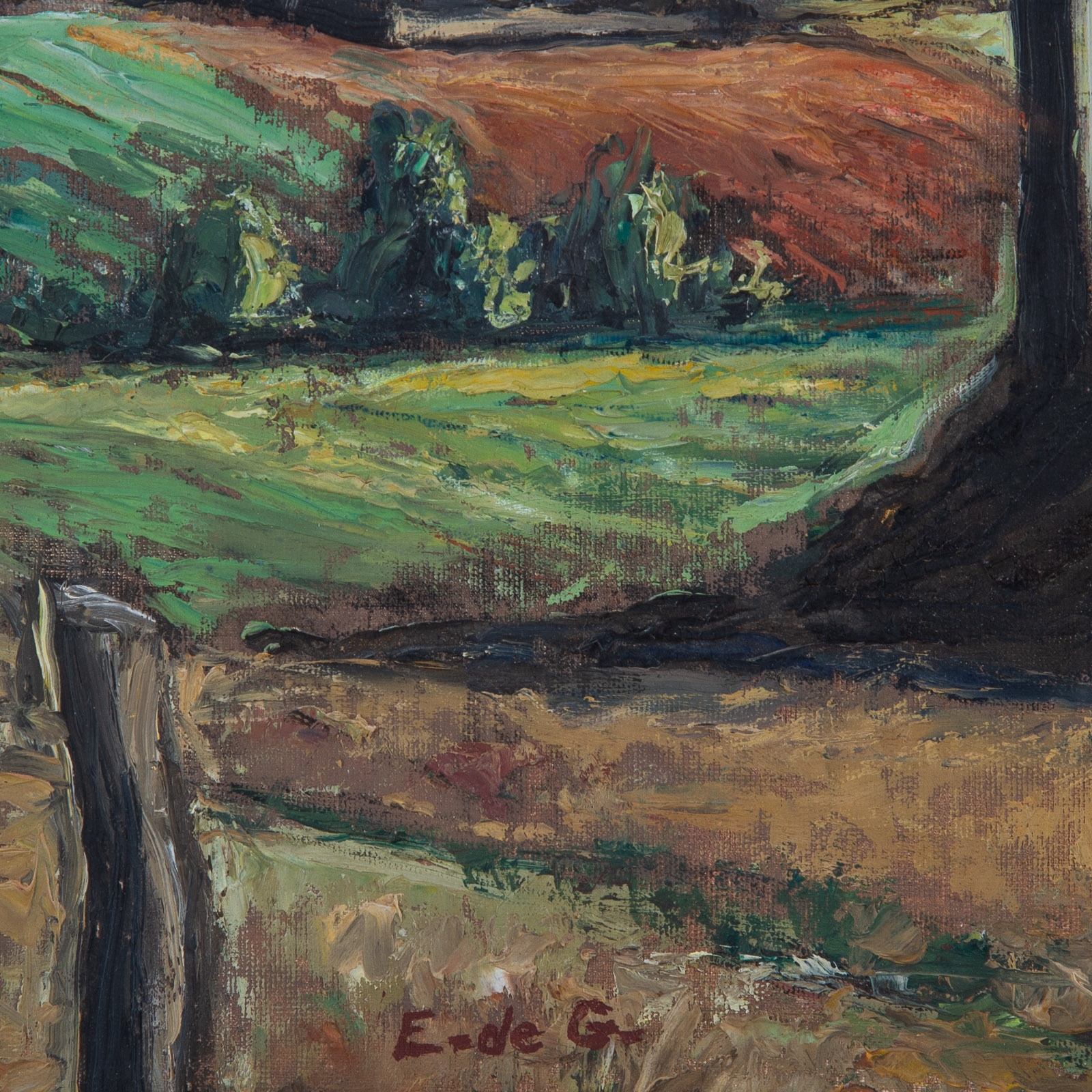 Artwork by Eleanor de Ghize, Landscape, Made of Oil on board