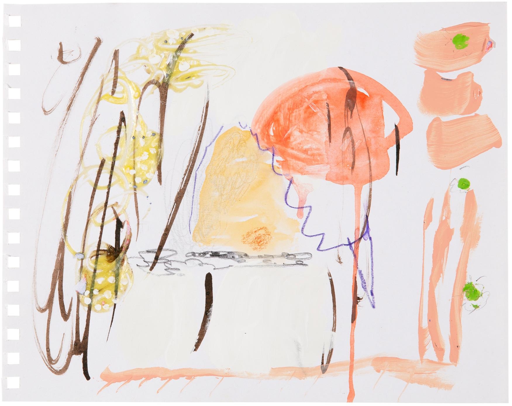 Artwork by Verena Dengler, Tender Study for Automatic Muse as Effective Reappearance of Undefined Nothing or Supposed Appendix (Unconscious Portfolio), Made of Papier