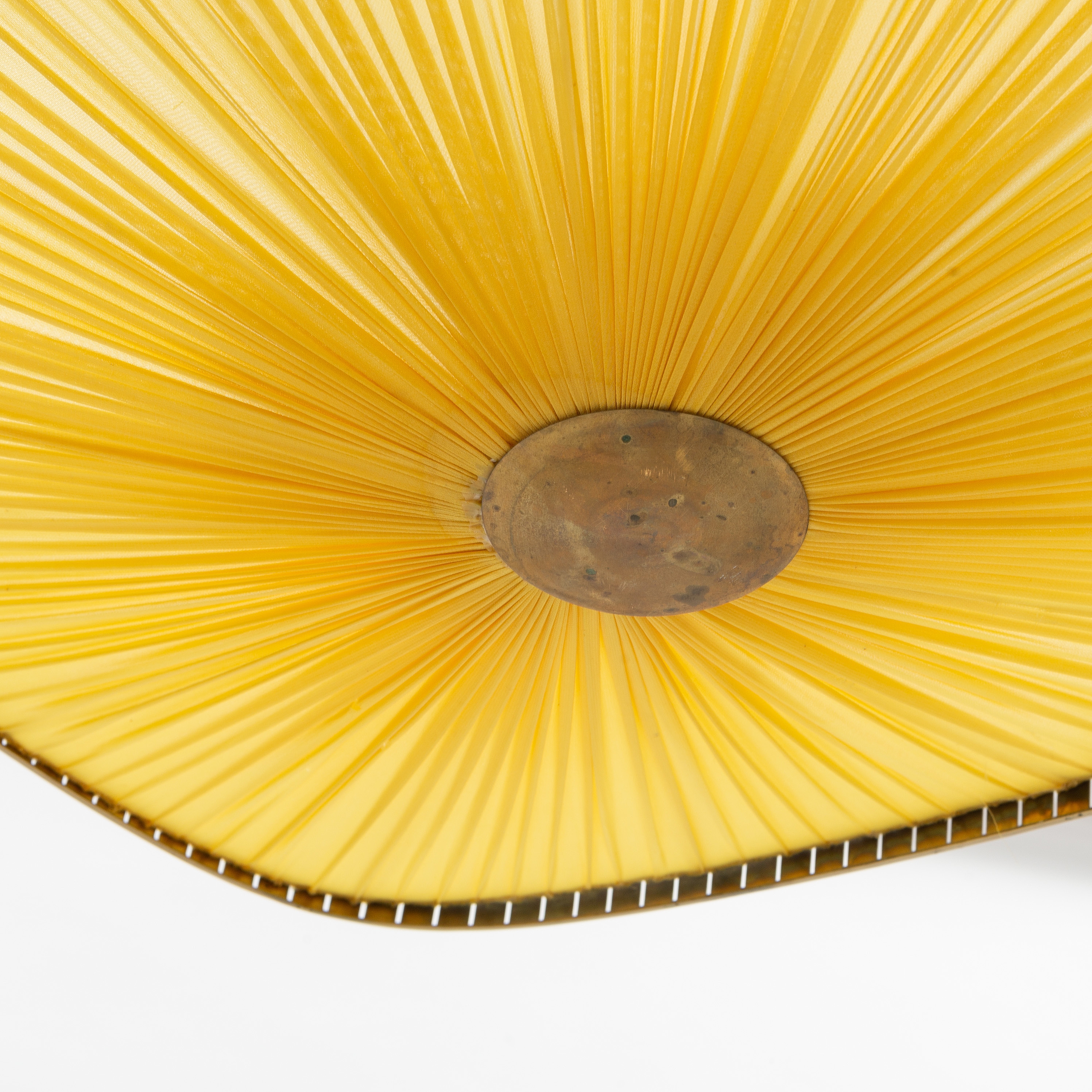 Artwork by Harald Notini, Harald Notini, a model '11858' a ceiling lamp, Arvid Böhlmarks Lampfabrik, 1950's., Made of Brass and textile