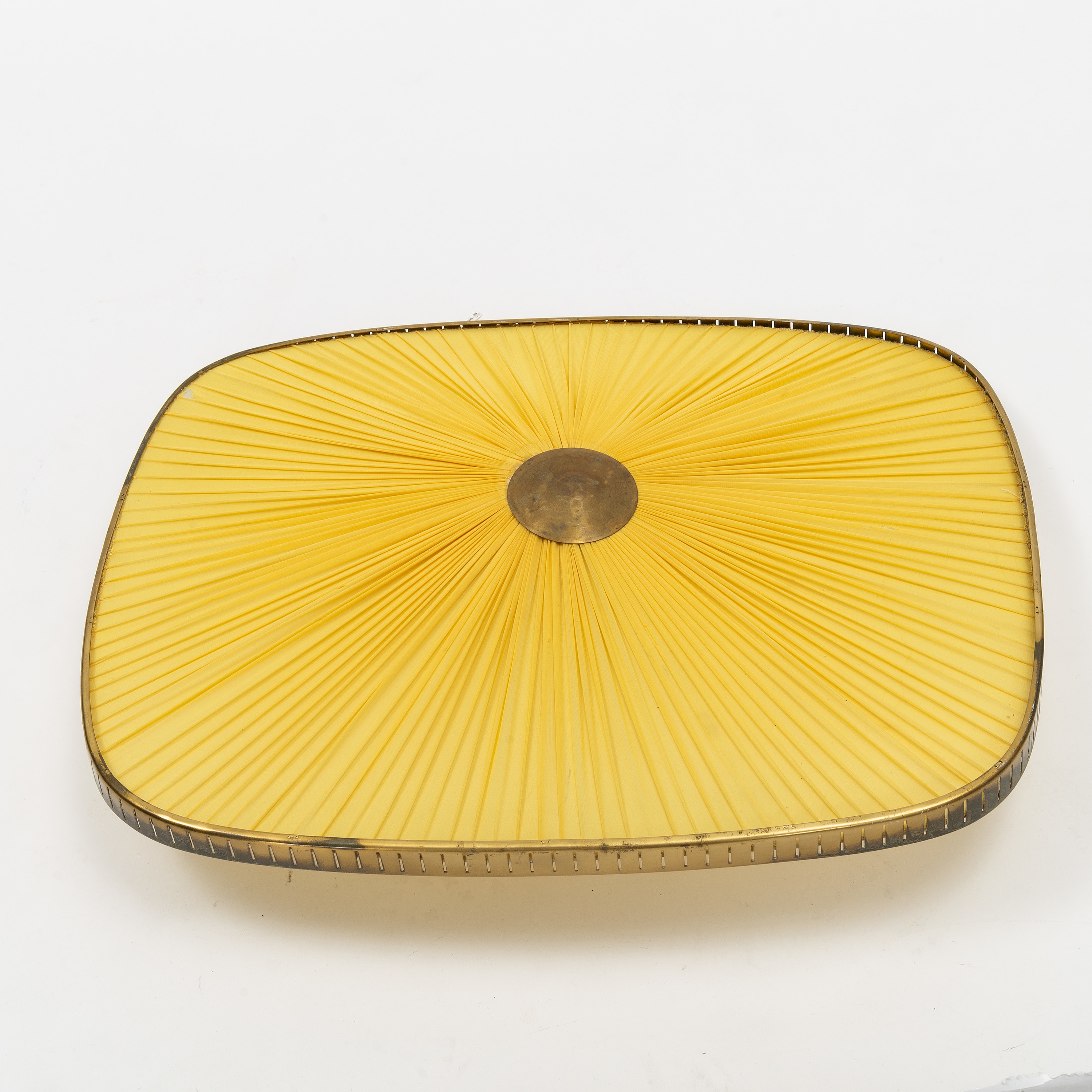 Artwork by Harald Notini, Harald Notini, a model '11858' a ceiling lamp, Arvid Böhlmarks Lampfabrik, 1950's., Made of Brass and textile