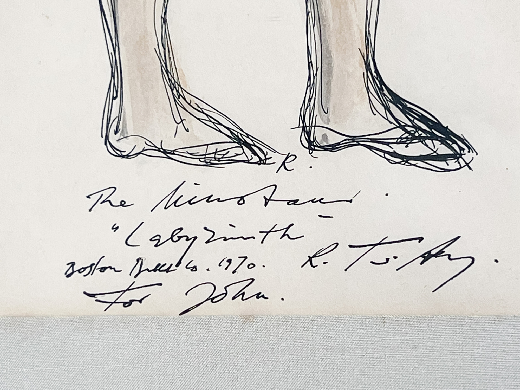 Artwork by Rouben Ter-Arutunian, Costume Design for the Minotaur in "Labyrinth", Made of ink on paper