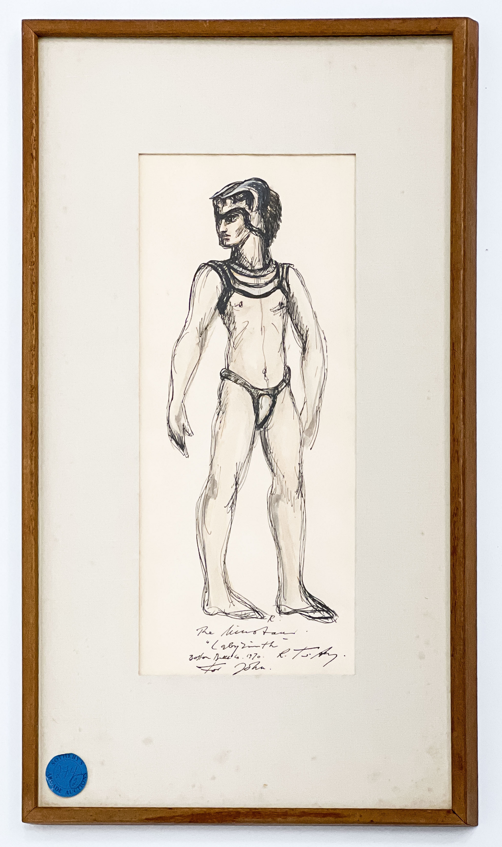 Artwork by Rouben Ter-Arutunian, Costume Design for the Minotaur in "Labyrinth", Made of ink on paper