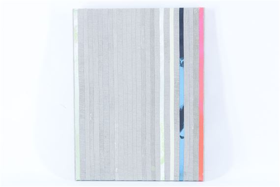 Composition of painted and stitched narrow jute lines - Sven-Ole Frahm