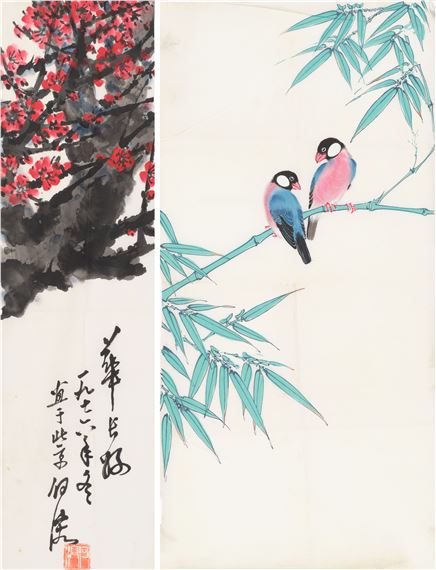 He Rong | Two species of emerald bamboo | MutualArt