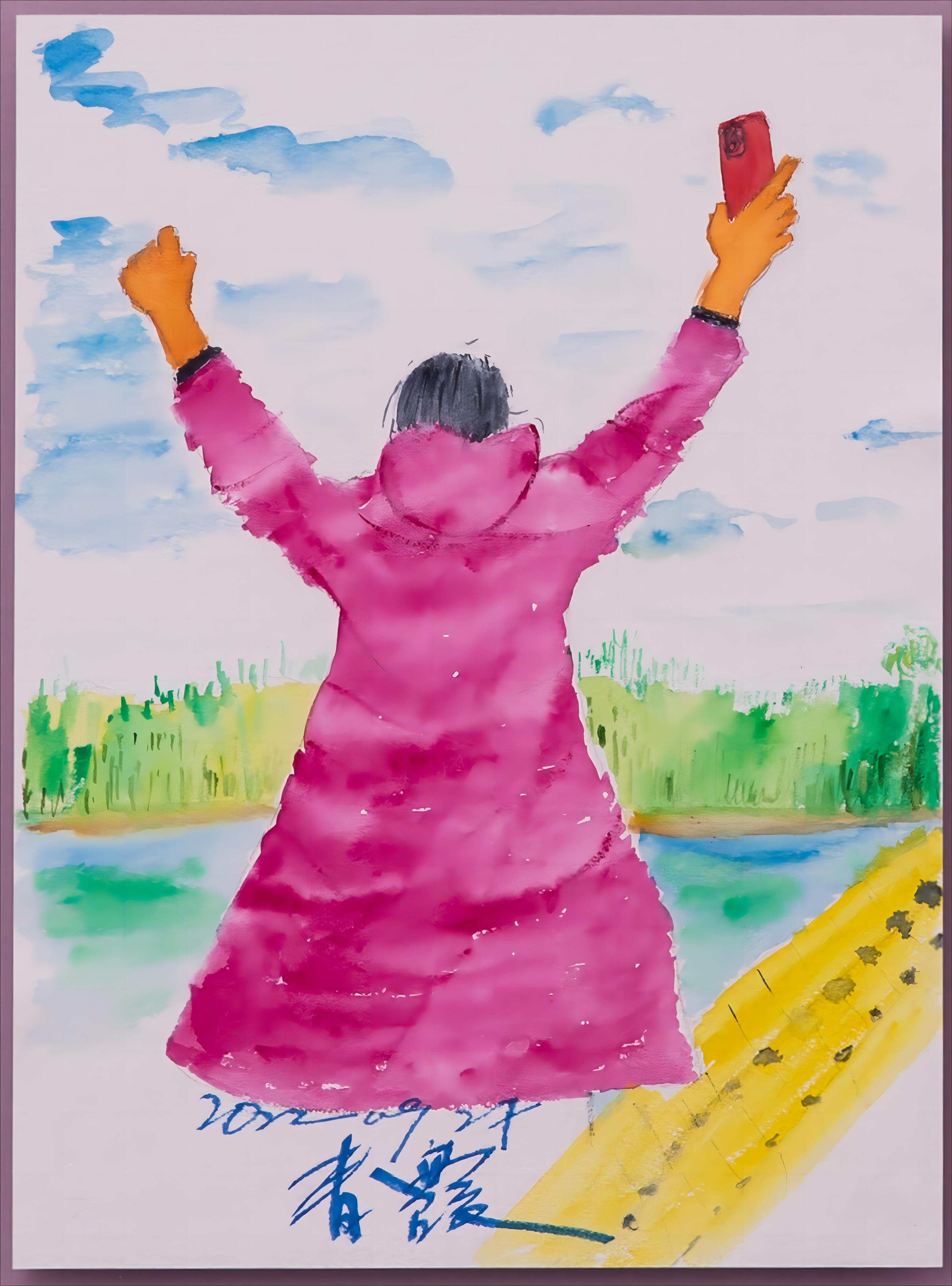 Artwork by Lin Qingxia, Brigitte Lin Spring is coming, Made of Gouache on paper