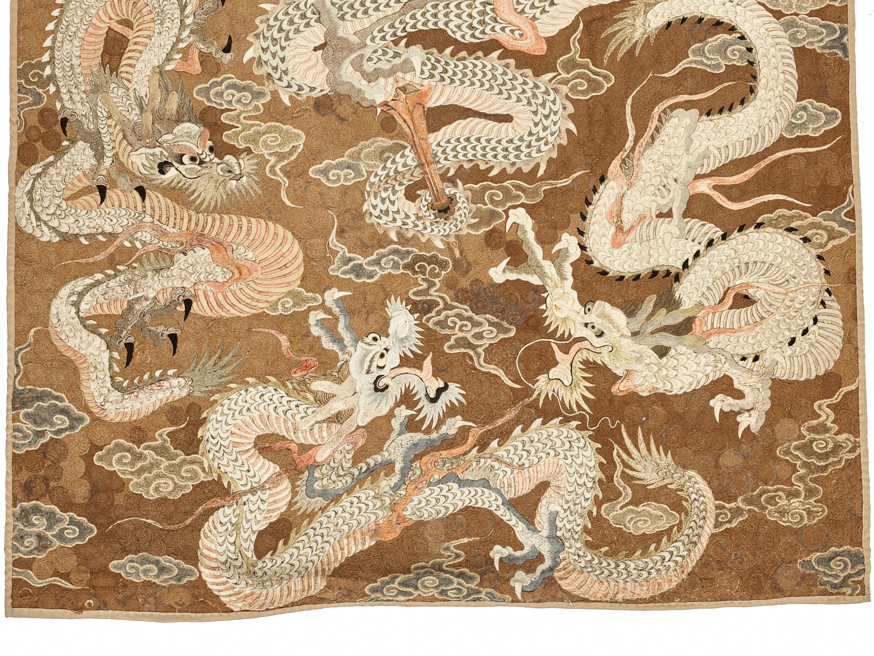 Chen Rong | AN EXCEPTIONAL AND VERY LARGE SILK EMBROIDERED ‘SEVEN ...
