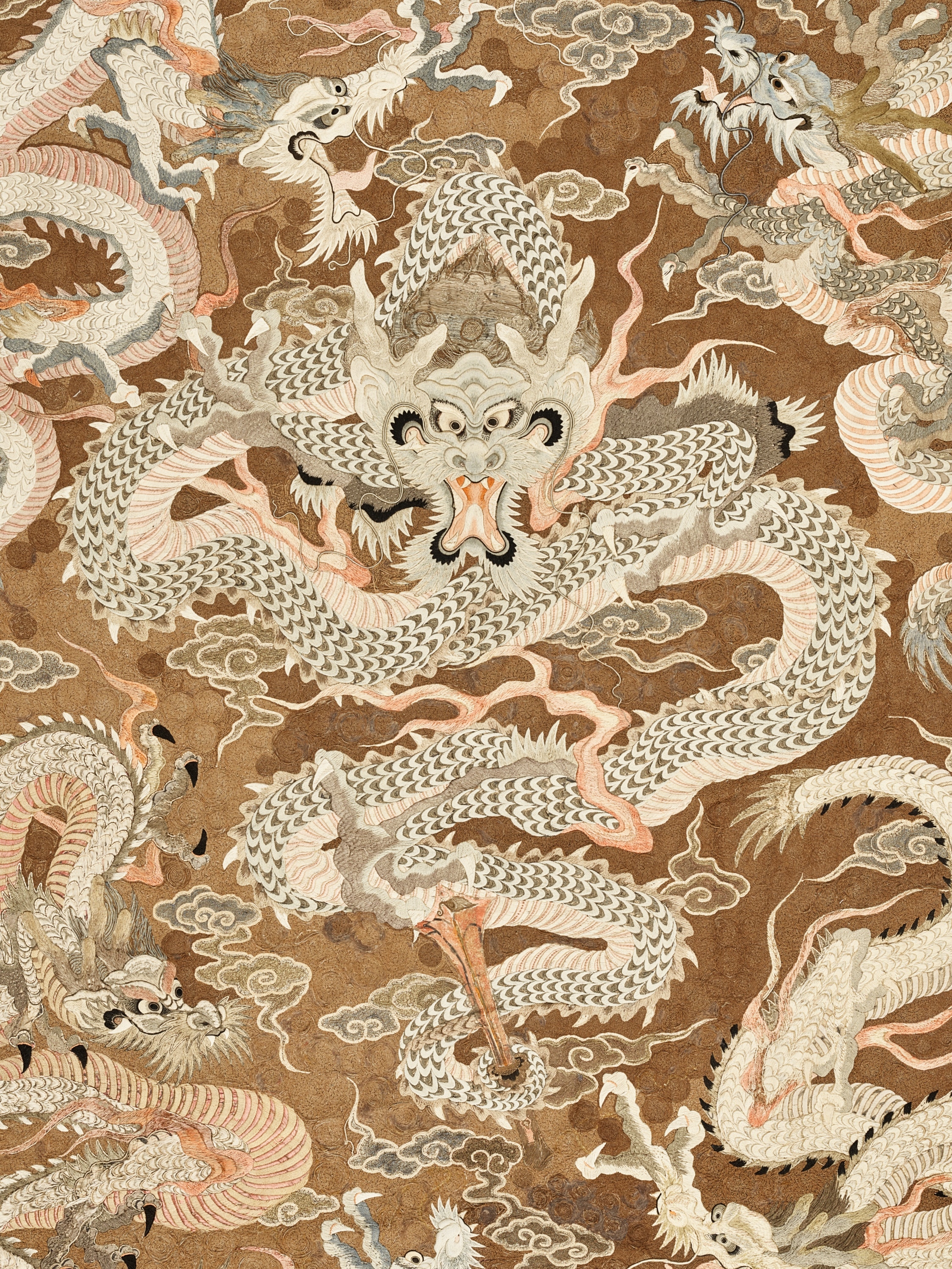 Chen Rong | AN EXCEPTIONAL AND VERY LARGE SILK EMBROIDERED ‘SEVEN ...