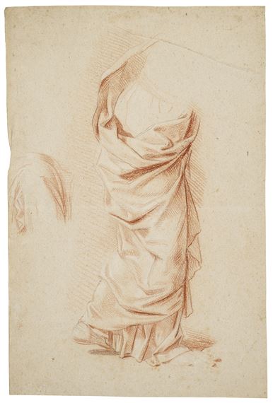Nicolas Mignard | Study of the body of a draped figure and study of a ...