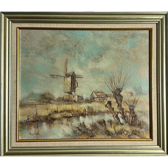 MASSARD Léo (1945 - )Huile sur toile"LE MOULIN"Signée en bas à gauche. Format encadré 59 x 68 cm.Format : 46 x 55 cm.Réf au dos :2B797 by Léo Massard