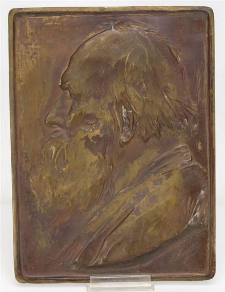 Reliefplatte mit Portrait eines GelehrtenBronze - A. Meyer