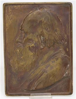 Reliefplatte mit Portrait eines GelehrtenBronze - A. Meyer