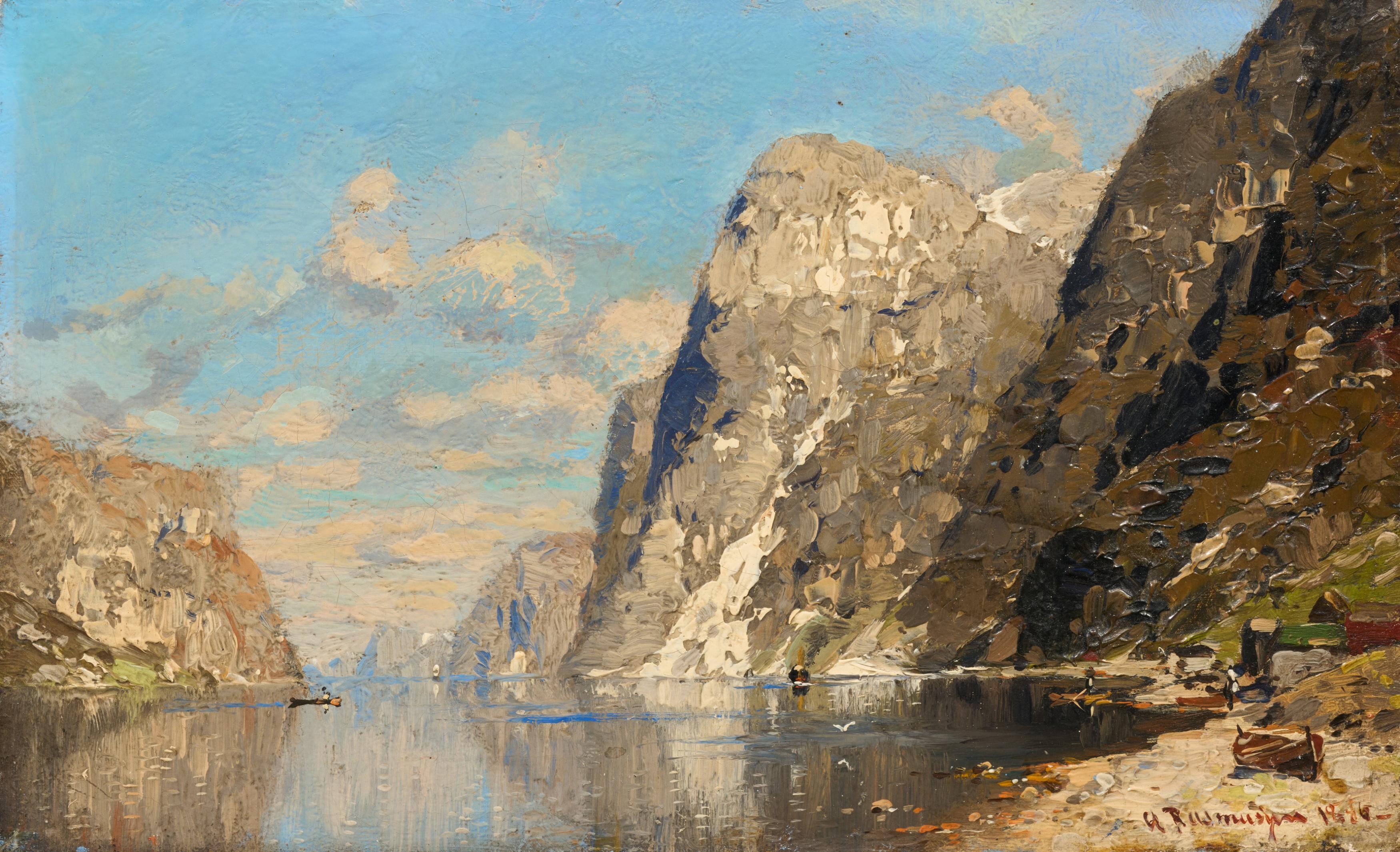 Georg Anton Rasmussen | Sonniger Tag am Fjord. (1886) | MutualArt