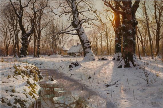 Winter by Peder Mork Monsted, 1914