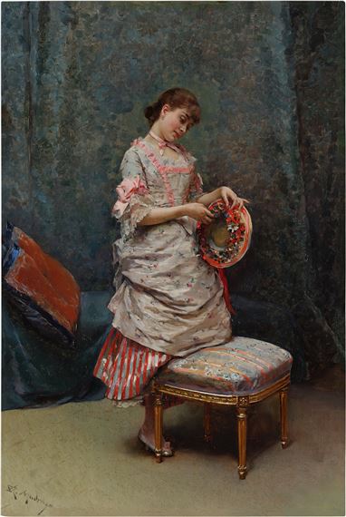 Aline Holding a Hat (Aline sosteniendo un sombrero) by Raimundo de Madrazo y Garreta
