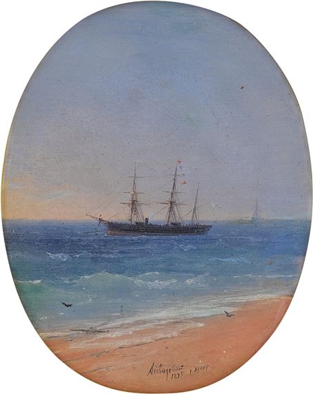 A Ship of the Russian Navy off the Coast by Ivan Aivazovsky, 1875