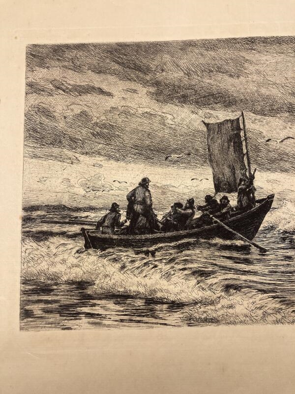 Carl Ludvig Thilson Locher | The life boat is sent out (1900) | MutualArt