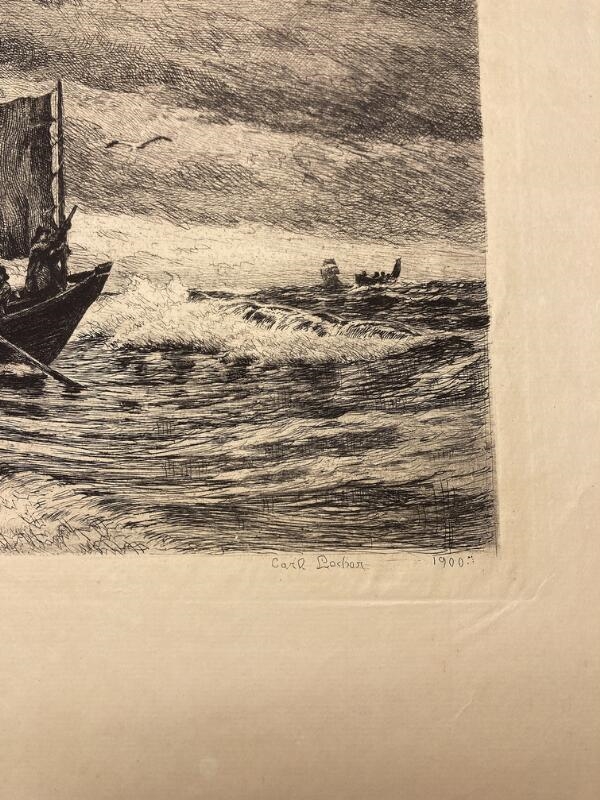 Carl Ludvig Thilson Locher | The life boat is sent out (1900) | MutualArt