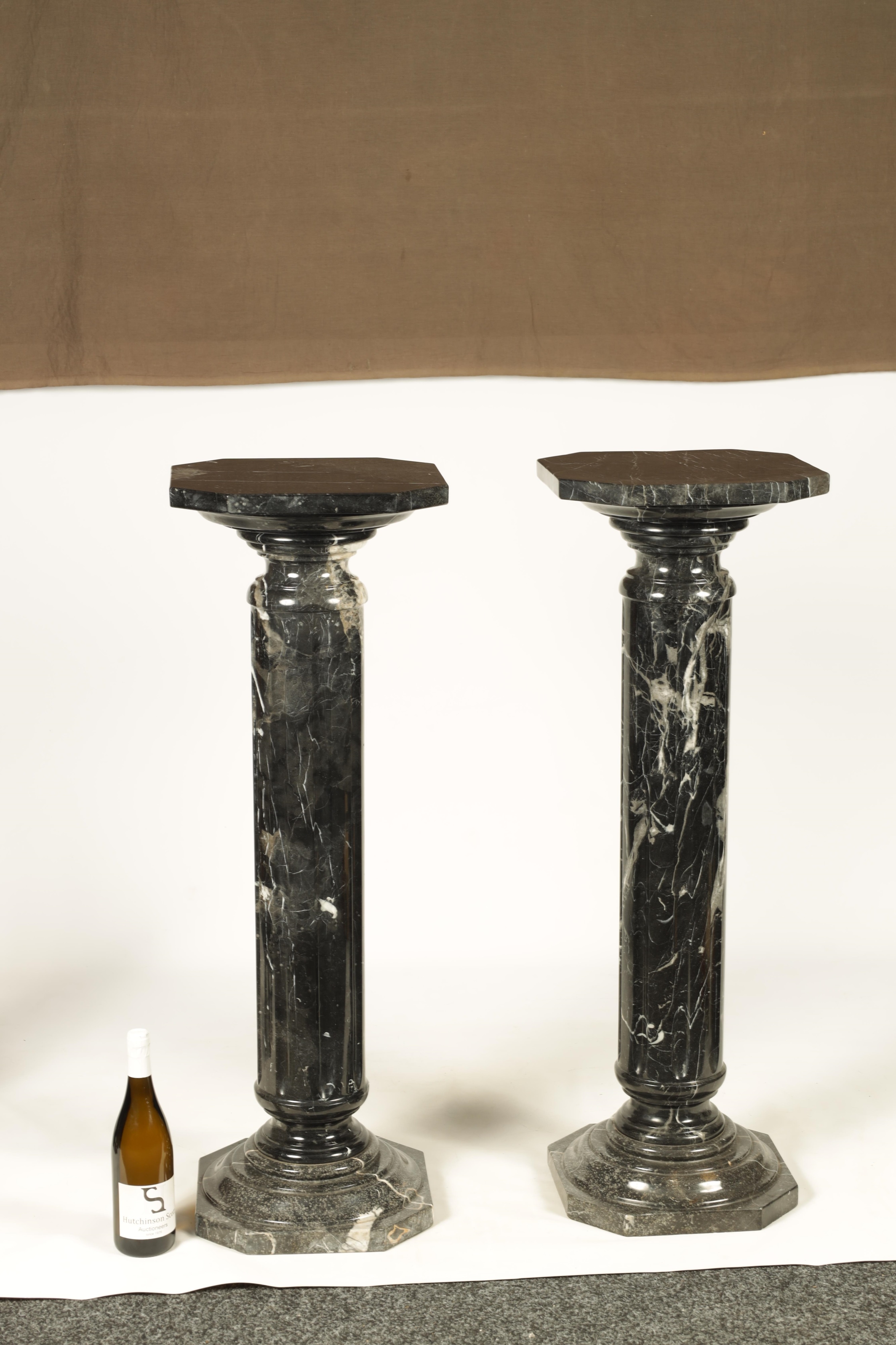 French School, 19th Century | A PAIR OF 19TH CENTURY VEINED BLACK ...