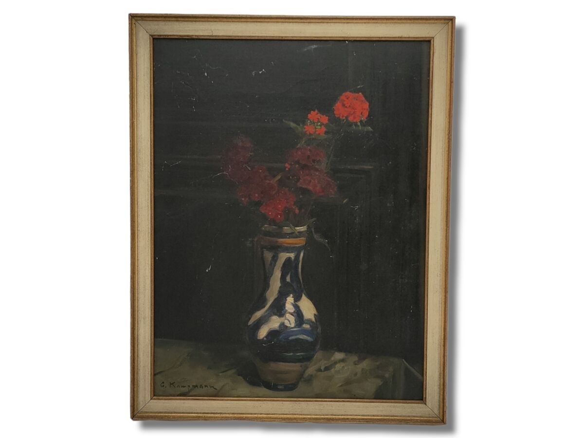 Gouache Originale Signée Sergio De Castro - Nature Morte Au Bouquet - 1978