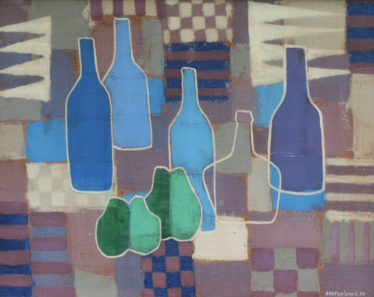 Artwork by Jean Oosterlynck, Still life with bottles, Made of oil on canvas