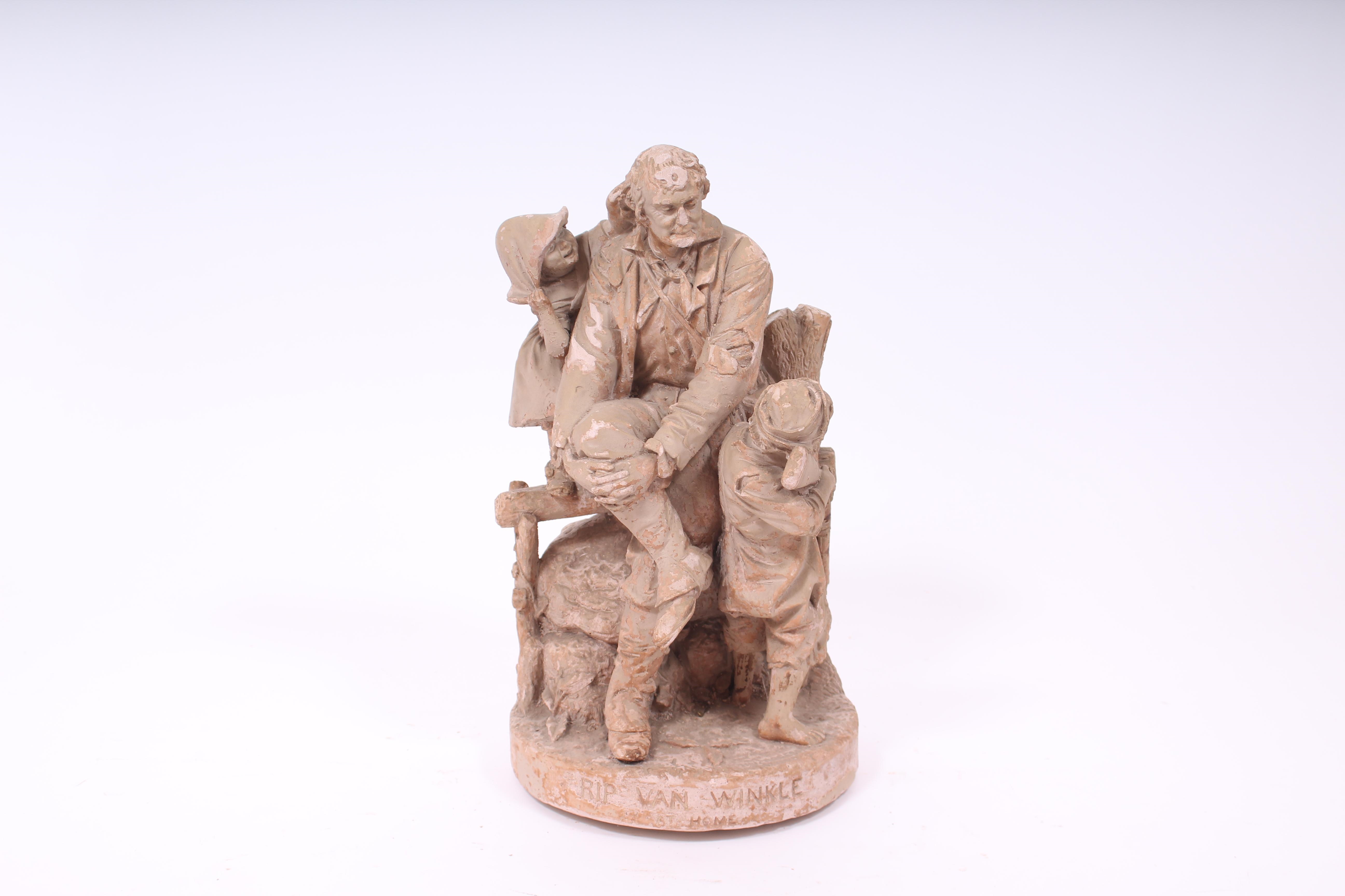John Rogers | John Rogers Plaster Statue Rip Van Winkle at Home (1871 ...