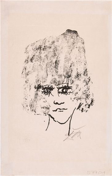 Mädchenkopf (en face). by Otto Dix, 1966
