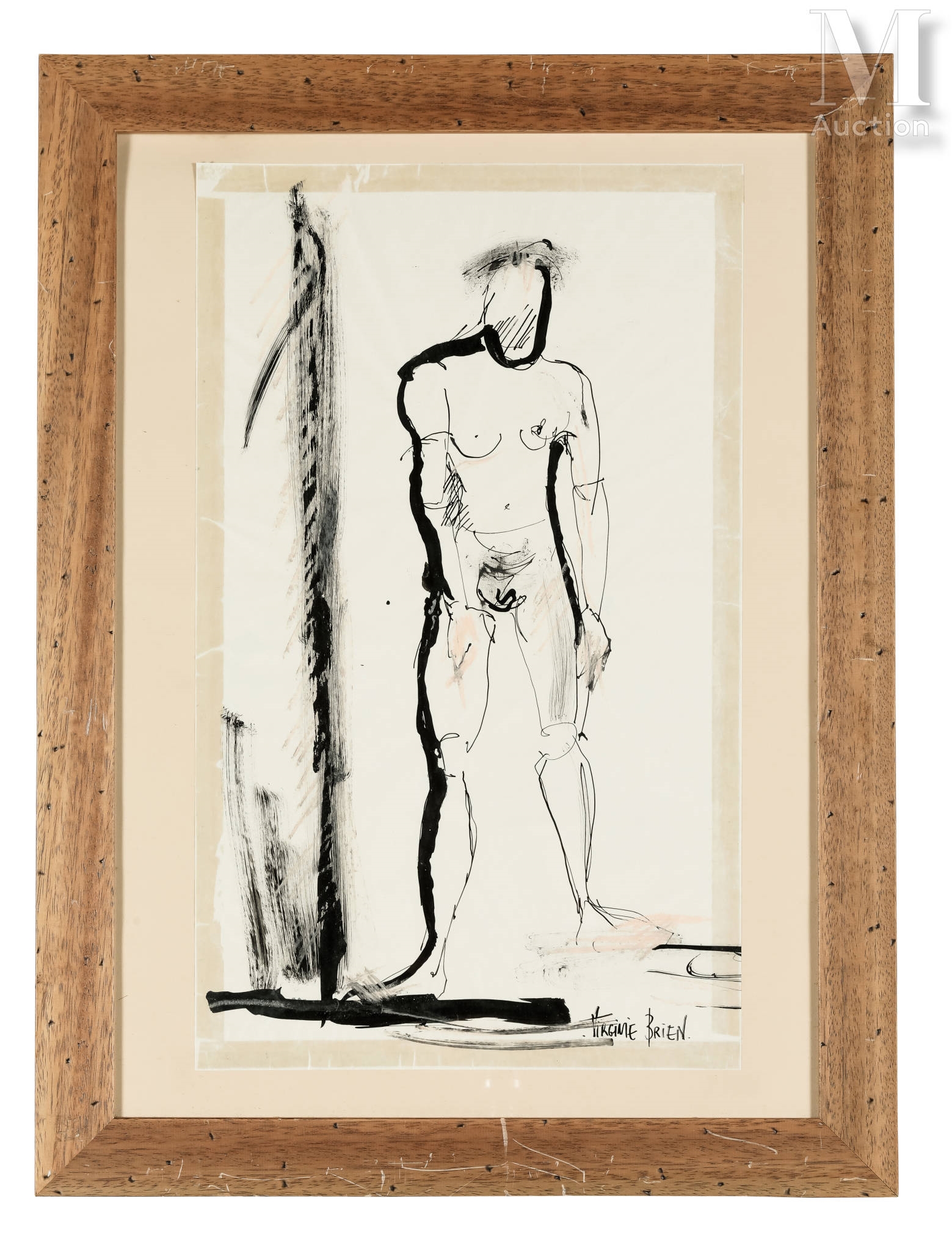 Artwork by Virginie Brien, Étude de nu, Made of papier