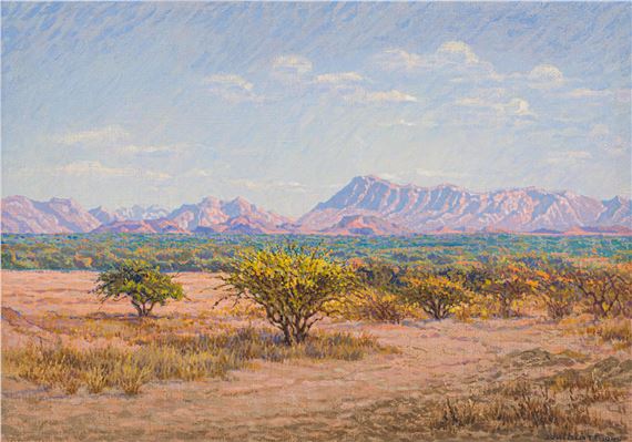 Garib, Skaap-Rivier by Johannes Blatt, dated 1945