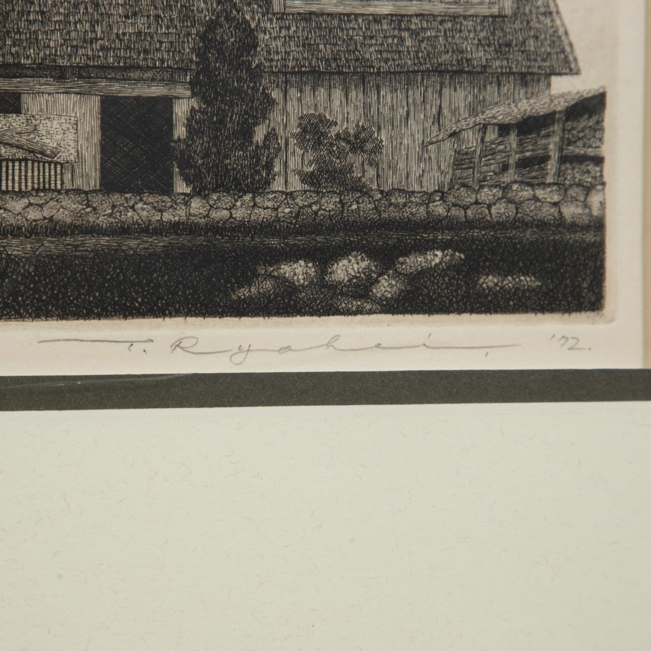 Ryohei Tanaka | TANAKA RYOHEI THREE ROOFS ETCHING 72' (1972) | MutualArt