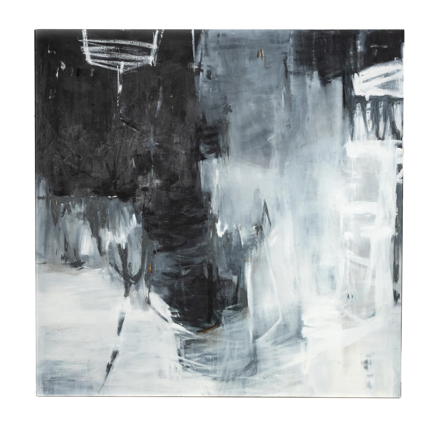 Dixie Purvis | DIXIE PURVIS LARGE O/C BLACK & WHITE ABSTRACT | MutualArt