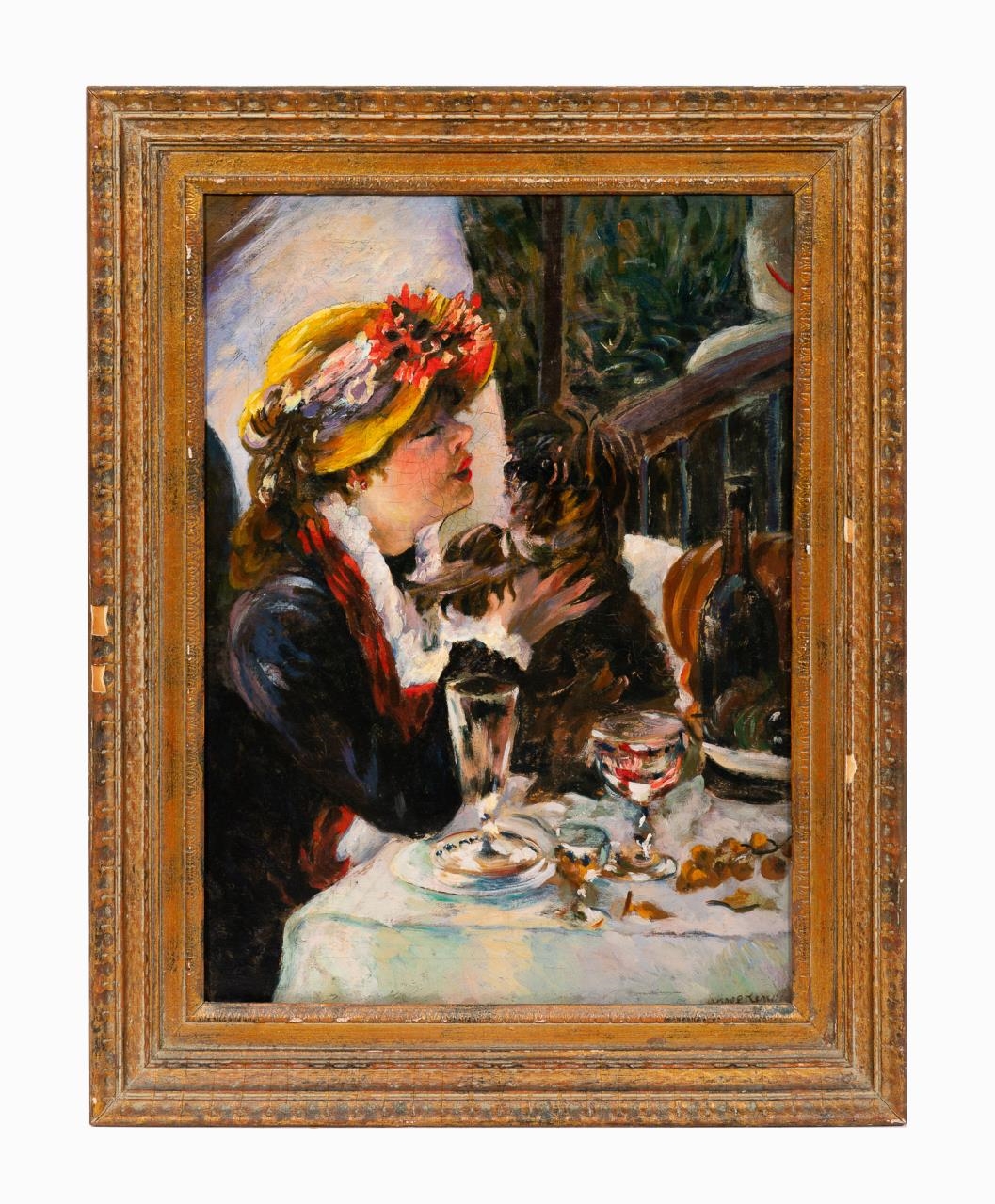 AFTER RENOIR, "LUNCHEON OF THE BOATING PARTY", OIL by Pierre-Auguste Renoir