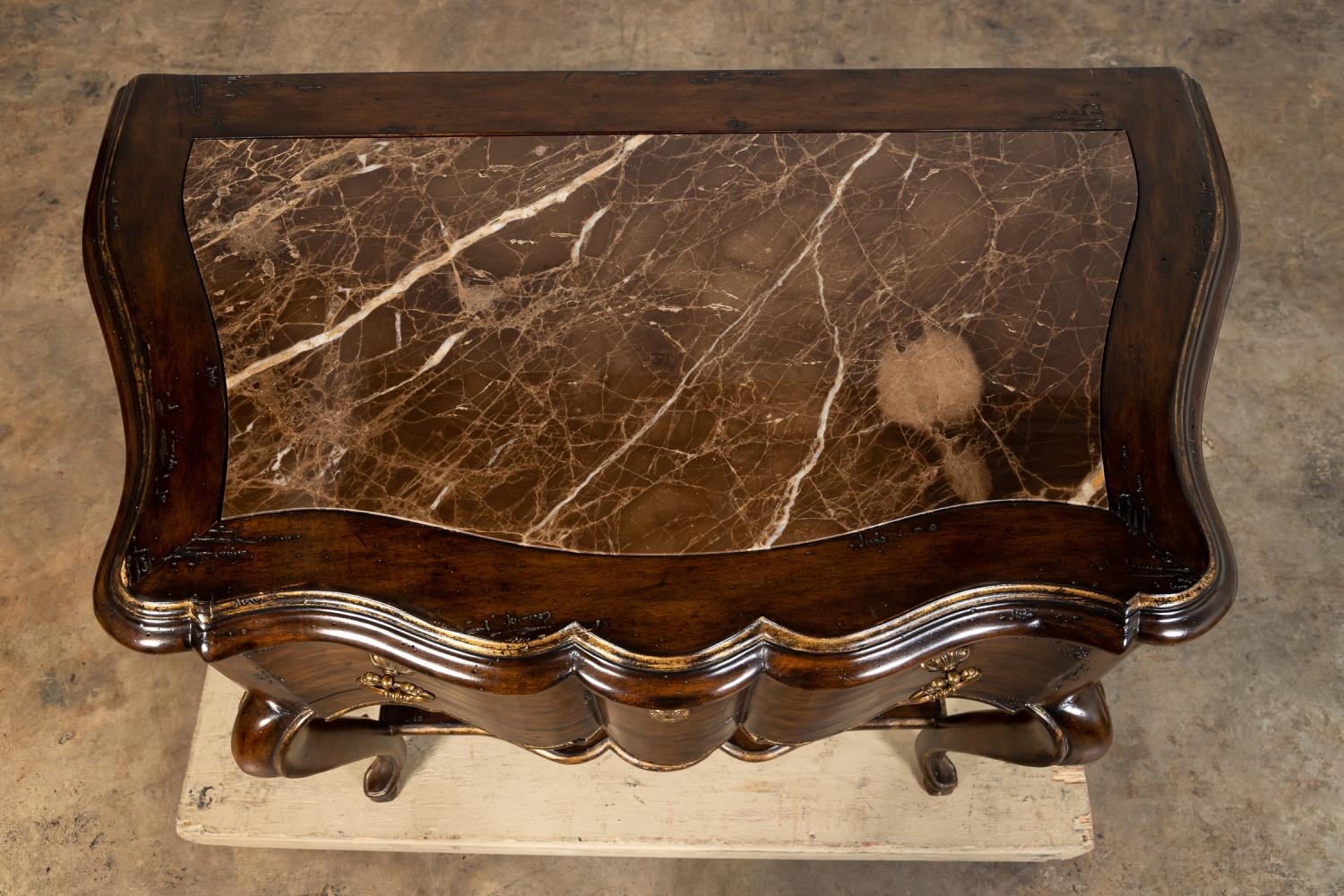 Louis XV MARGE CARSON VOUVRAY MARBLE INSET NIGHTSTAND MutualArt