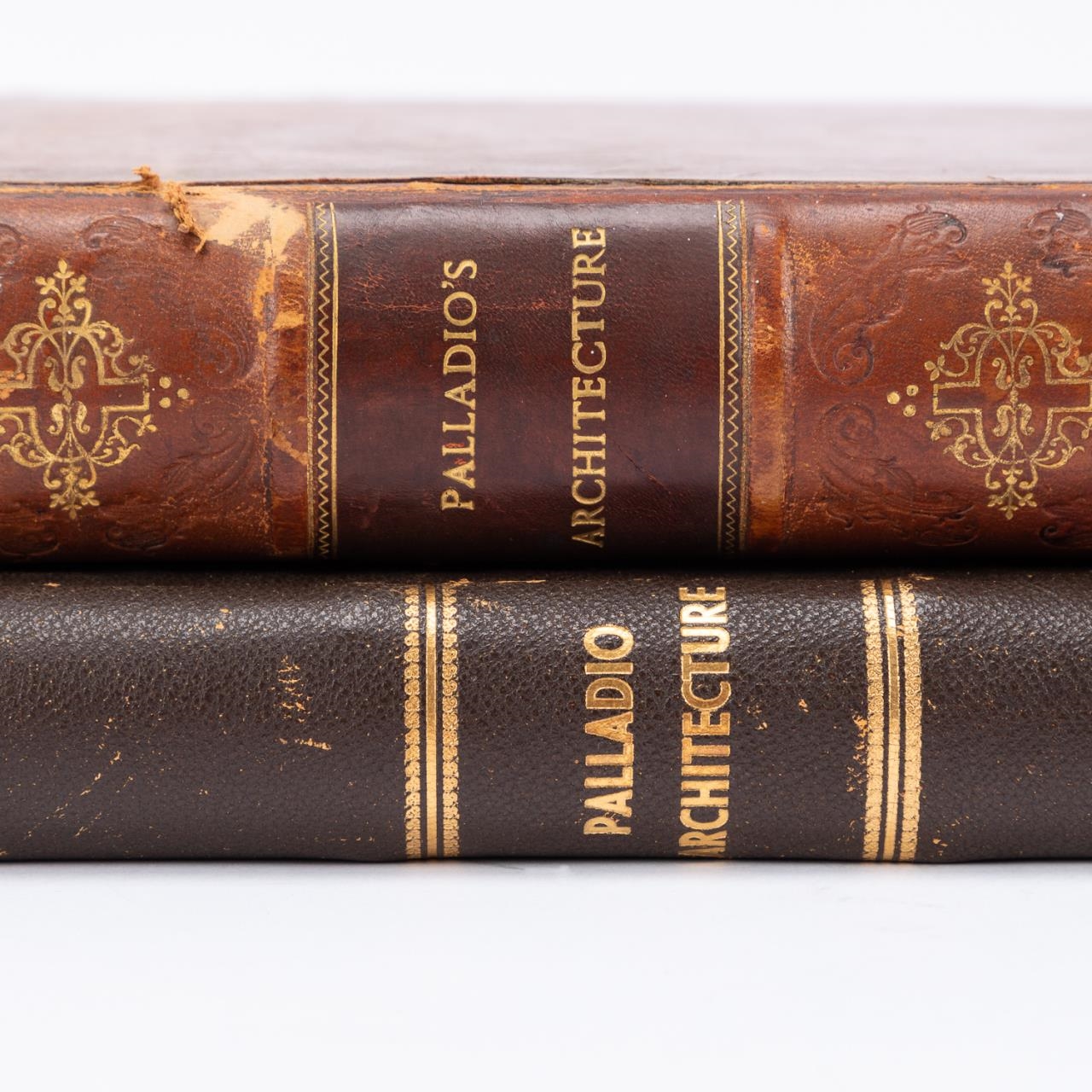 Artwork by Andrea Palladio, A. PALLADIO, 2 VOLS. OF 4 BOOKS OF ARCHITECTURE, Made of leather bound