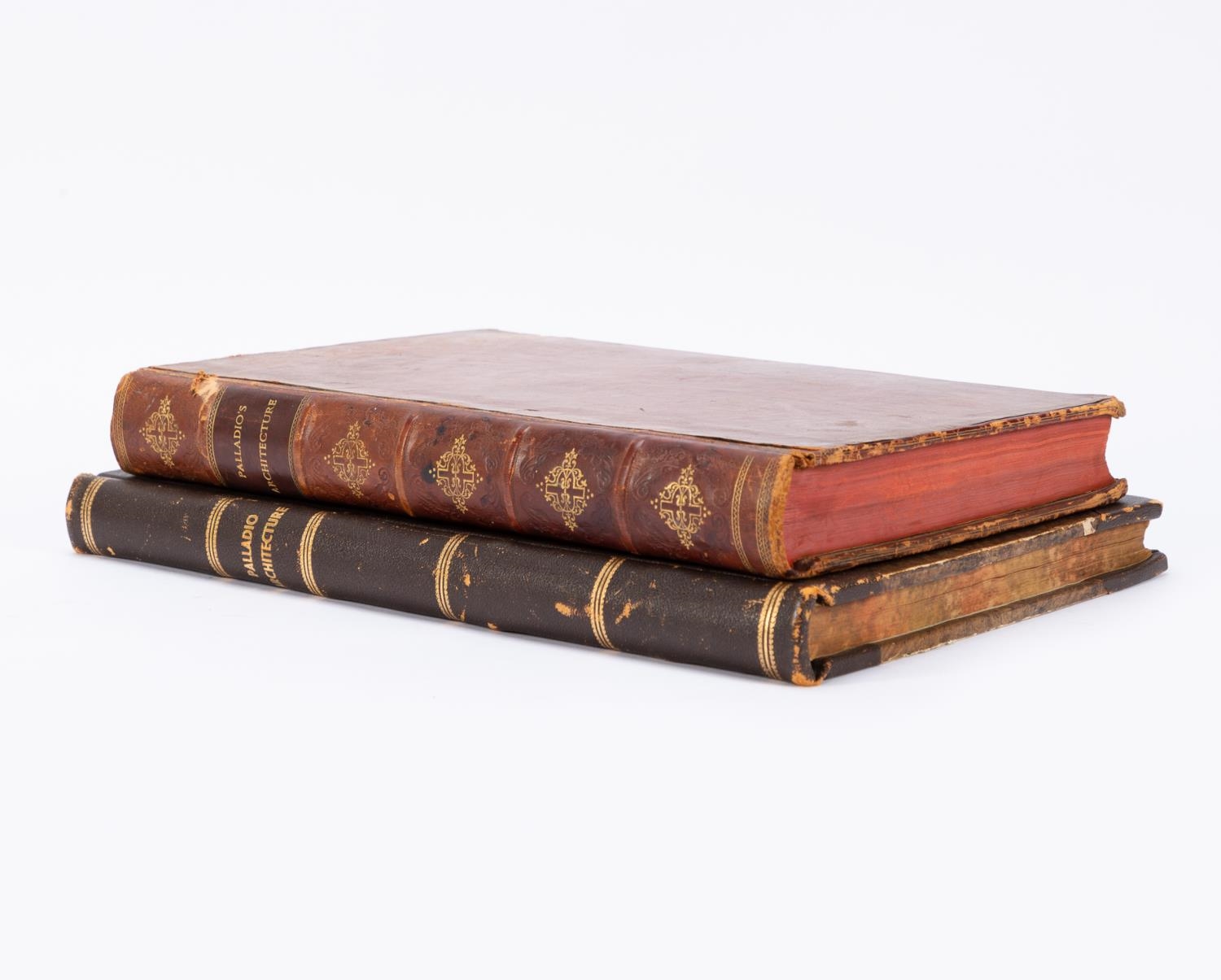 Artwork by Andrea Palladio, A. PALLADIO, 2 VOLS. OF 4 BOOKS OF ARCHITECTURE, Made of leather bound