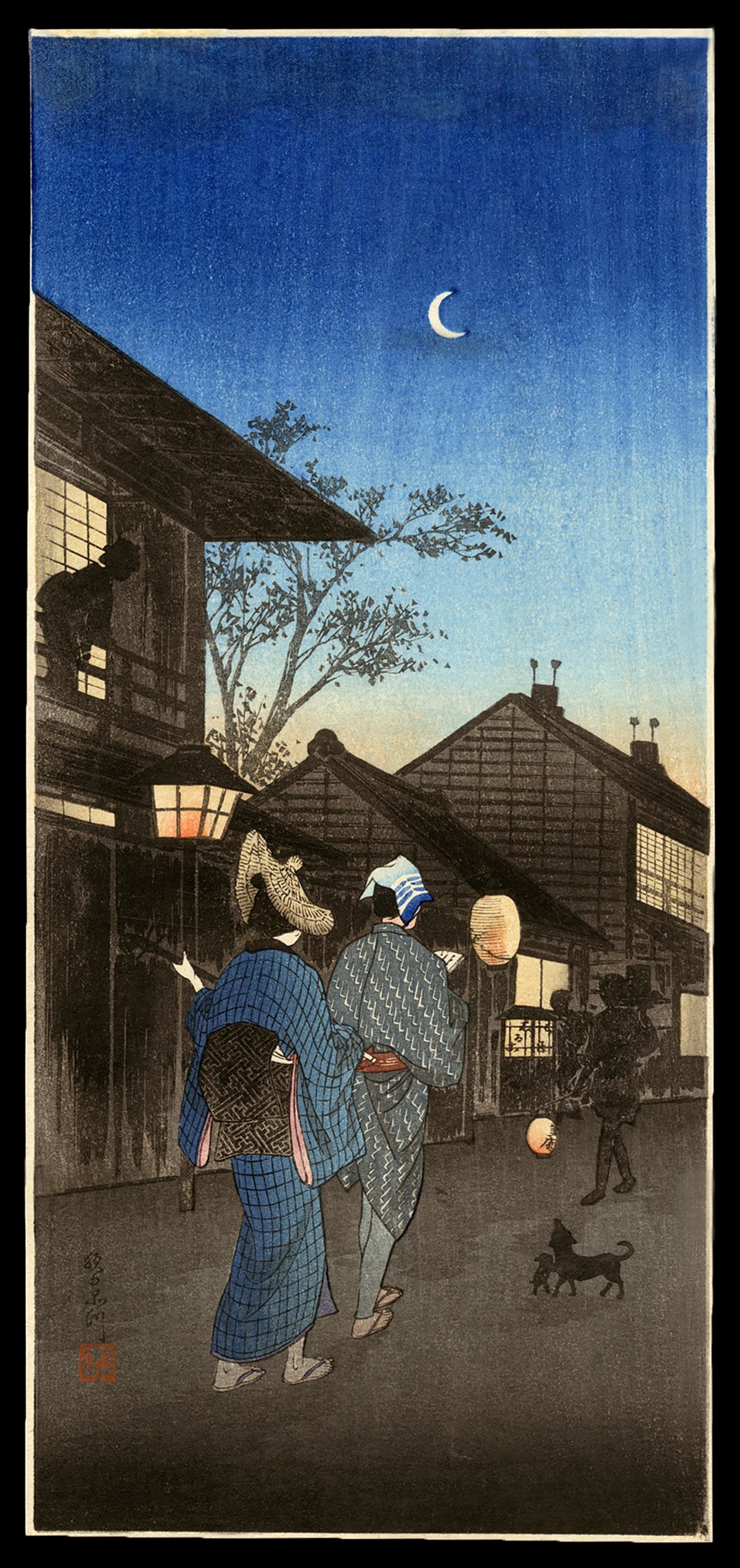 Artwork by Takahashi Shōtei, Shotei Hiroaki - Evening at Shinagawa, Made of Color Print