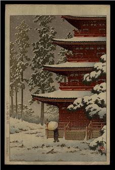 Hasui Kawase | Saishoin Temple in the Snow | MutualArt